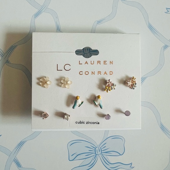 NWT Lauren Conrad Cubic Zirconia & Spring Themed Earring Set💕 - Picture 1 of 6